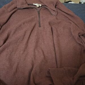Nine Britton Women's Maroon Zip-Up Sweater